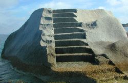 Garibaldi' s private port stairs in Caprera, Italy by Antonio Palumbo 